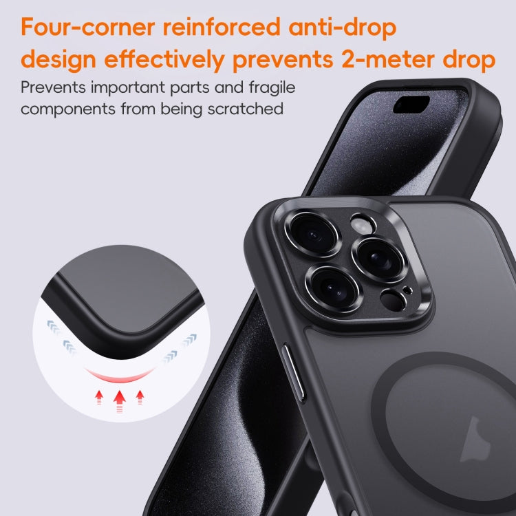For iPhone 16 Fine Hole Frosted MagSafe Magnetic Phone Case(White)