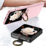For Honor Magic V Flip GKK Ultra-thin Full Coverage Phone Case with Ring(Pink)