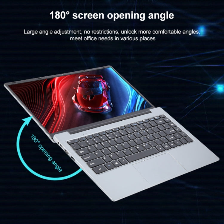 14 inch Windows 11 Laptop, 8GB+128GB, Gen 4th Intel Core i3 CPU, 180 Degree Rotation Axis(Silver) - free shipping - PMC Jewellery - Order now!