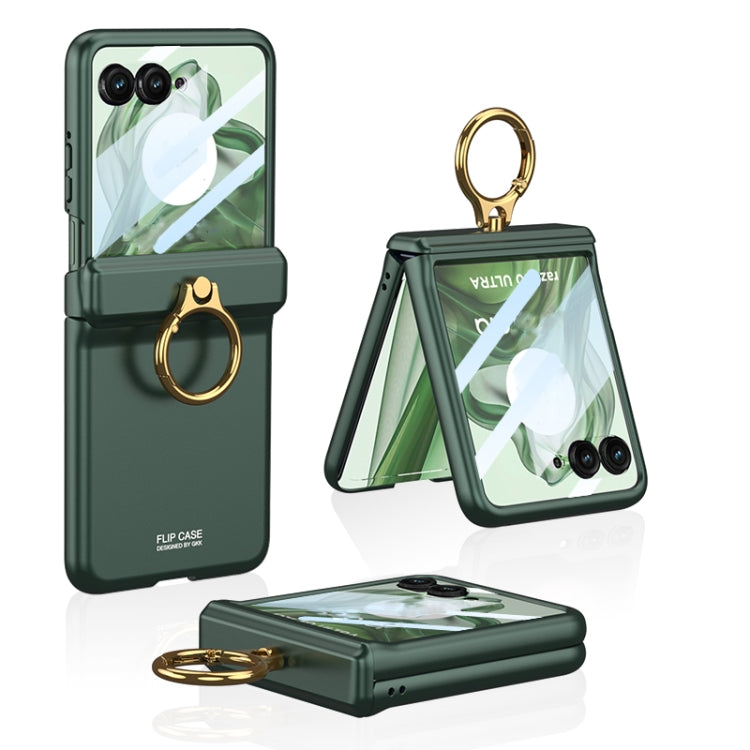 For Motorola Razr 50 Ultra GKK Integrated Magnetic Hinged Flip Case with Ring Holder(Green) - free shipping - PMC Jewellery - Order now!