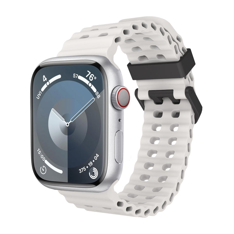 For Apple Watch SE 2023 44mm Ocean Dual-Row Hole Silicone Watch Band(Starlight) - free shipping - PMc TechLife - Order now!