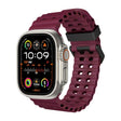 For Apple Watch Ultra 2 49mm Ocean Dual-Row Hole Silicone Watch Band(Wine Red) - free shipping - PMc TechLife - Order now!