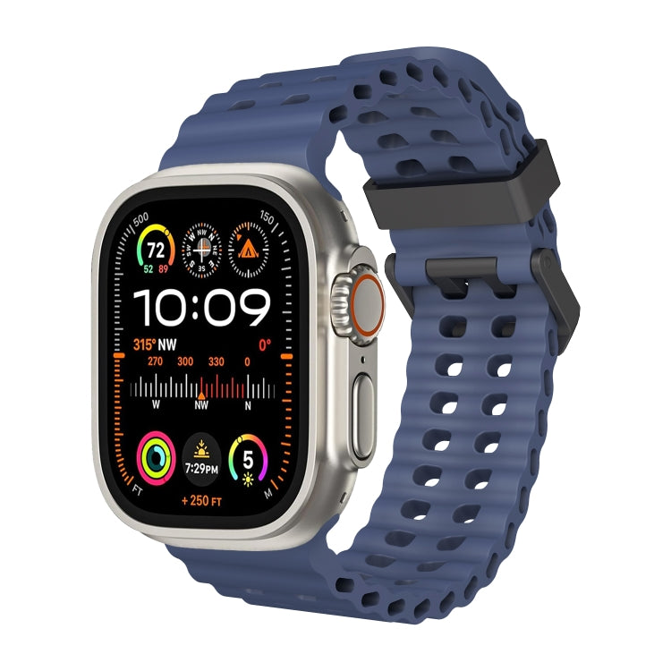 For Apple Watch Ultra 2 49mm Ocean Dual-Row Hole Silicone Watch Band(Midnight Blue) - free shipping - PMc TechLife - Order now!