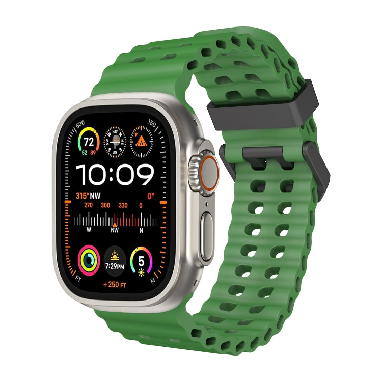 For Apple Watch Ultra 49mm Ocean Dual-Row Hole Silicone Watch Band(Alfalfa) - free shipping - PMc TechLife - Order now!