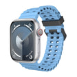 For Apple Watch SE 2022 44mm Ocean Dual-Row Hole Silicone Watch Band(Premium Blue) - free shipping - PMc TechLife - Order now!