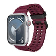 For Apple Watch Series 7 45mm Ocean Dual-Row Hole Silicone Watch Band(Wine Red) - free shipping - PMc TechLife - Order now!