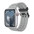 For Apple Watch Series 4 44mm Ocean Dual-Row Hole Silicone Watch Band(Cloudy Gray) - free shipping - PMc TechLife - Order now!