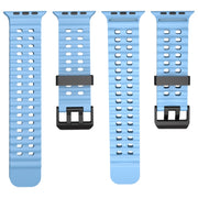 For Apple Watch Ultra 2 49mm Ocean Dual-Row Hole Silicone Watch Band(Cloudy Gray)