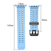 For Apple Watch Ultra 2 49mm Ocean Dual-Row Hole Silicone Watch Band(Cloudy Gray)