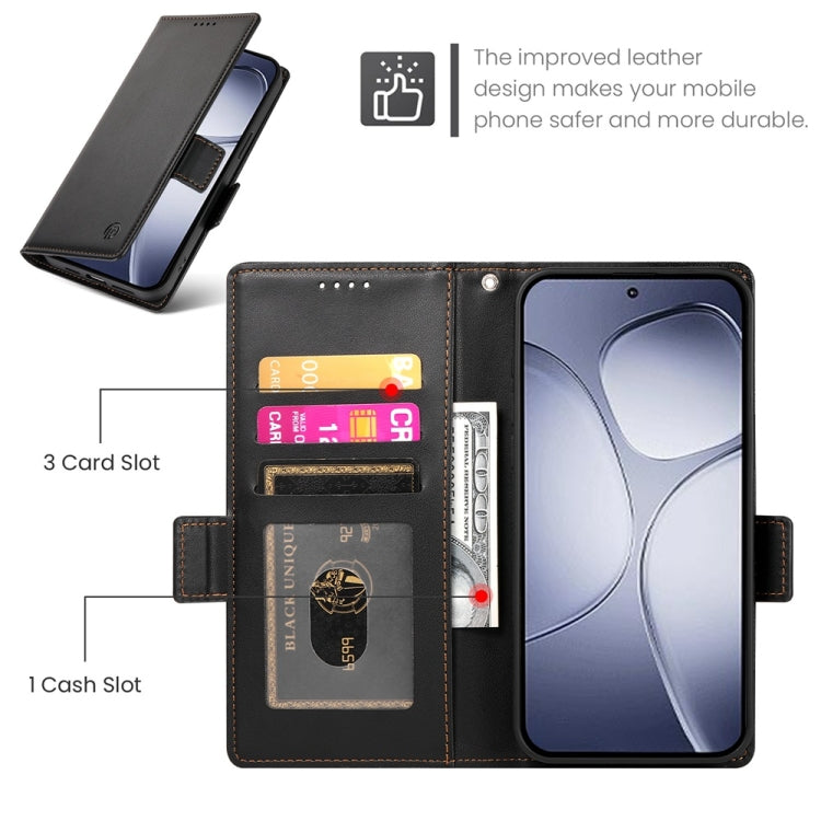 For Redmi K70 Ultra Side Buckle Magnetic Frosted Leather Phone Case(Black) - free shipping - PMC Jewellery - Order now!