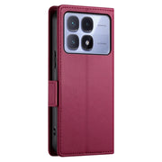 For Redmi K70 Ultra Side Buckle Magnetic Frosted Leather Phone Case(Wine Red)