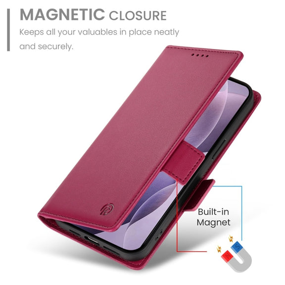 For Redmi K70 Ultra Side Buckle Magnetic Frosted Leather Phone Case(Wine Red)