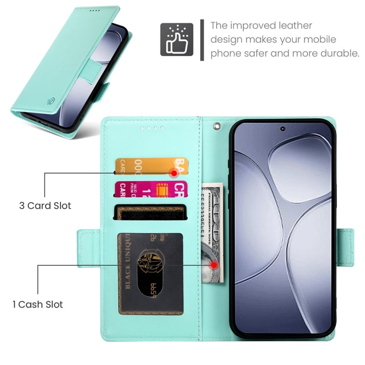 For Redmi K70 Ultra Side Buckle Magnetic Frosted Leather Phone Case(Mint Green)