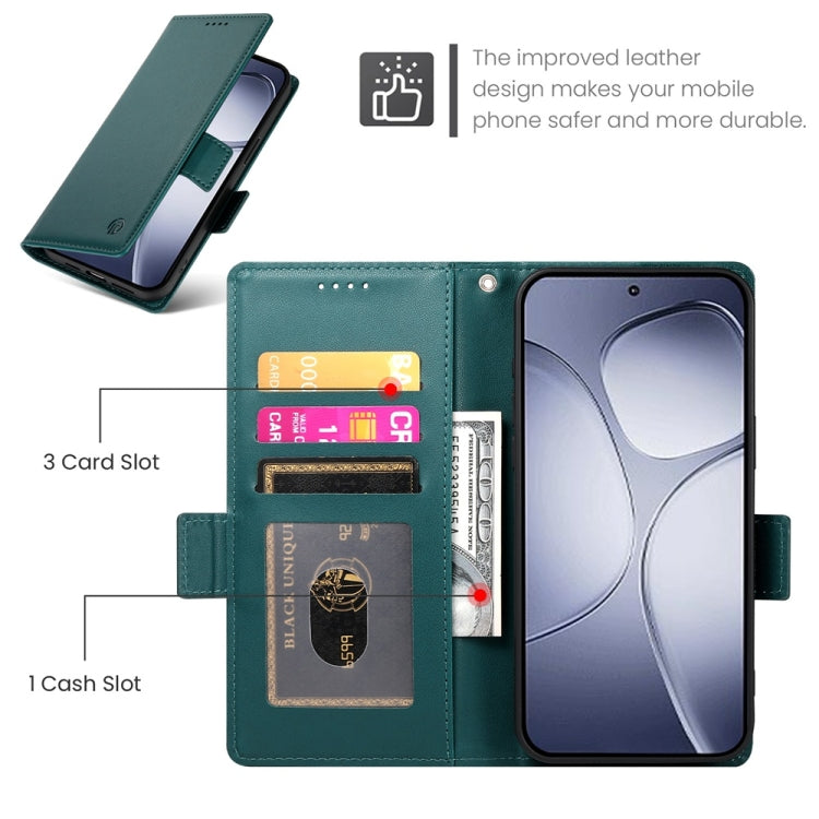 For Redmi K70 Ultra Side Buckle Magnetic Frosted Leather Phone Case(Dark Green)