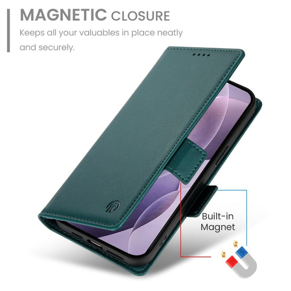 For Redmi K70 Ultra Side Buckle Magnetic Frosted Leather Phone Case(Dark Green)