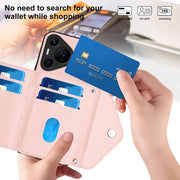 For Huawei Pura 70 Ultra Rhombic Texture Card Bag RFID Phone Case with Long Lanyard(Rose Gold)