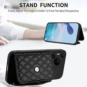 For Huawei Pura 70 Ultra Rhombic Texture Card Bag RFID Phone Case with Long Lanyard(Black)