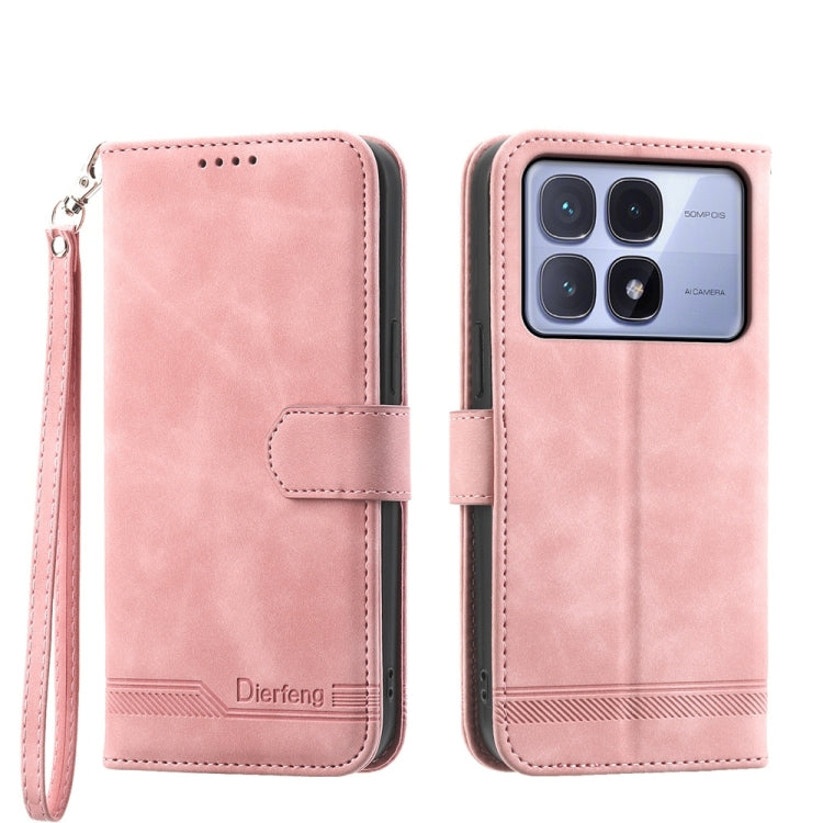 For Redmi K70 Ultra Dierfeng Dream Line TPU Hybrid PU Leather Phone Case(Pink) - Xiaomi Cases by PMC Jewellery | Online Shopping South Africa | PMC Jewellery | Buy Now Pay Later Mobicred