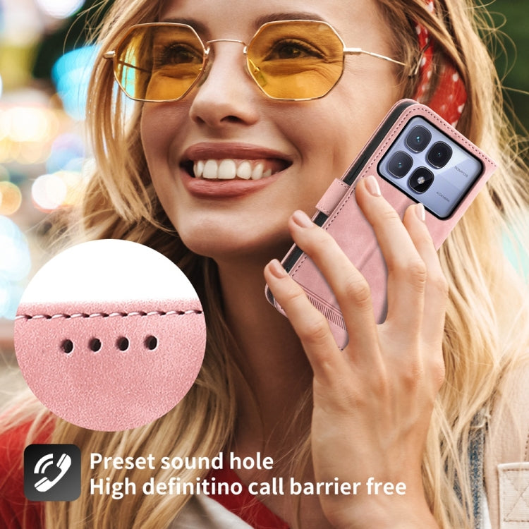 For Redmi K70 Ultra Dierfeng Dream Line TPU Hybrid PU Leather Phone Case(Pink) - Xiaomi Cases by PMC Jewellery | Online Shopping South Africa | PMC Jewellery | Buy Now Pay Later Mobicred