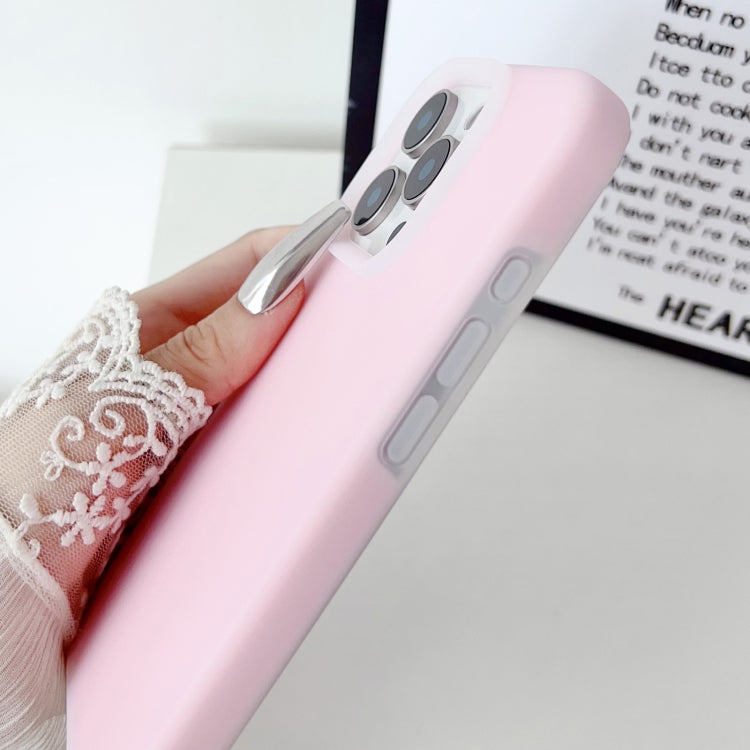 For iPhone 16 Plus PC Hybrid Liquid Silicone Jelly Phone Case(White)