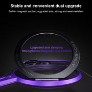 For iPhone 15 Frameless Rotation Holder Magsafe Metal Phone Case(Dark Purple)