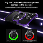 For iPhone 15 Pro Max Frameless Rotation Holder Magsafe Metal Phone Case(Space Gray)