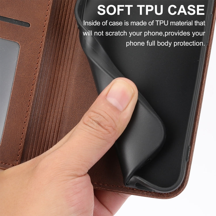 For Redmi K70 Ultra Cubic Grid Calf Texture Magnetic Leather Phone Case(Brown)