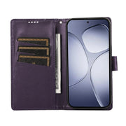 For Redmi K70 Ultra PU Genuine Leather Texture Embossed Line Phone Case(Purple)