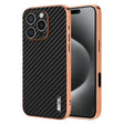 For iPhone 16 Pro AZNS Electroplated Edge Carbon Fiber Texture Phone Case(Black) - free shipping - PMC TechLife - Order now!