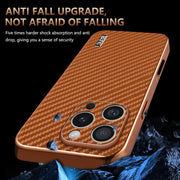 For iPhone 16 Pro AZNS Electroplated Edge Carbon Fiber Texture Phone Case(Black)