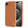 For iPhone 16e AZNS Electroplated Edge Carbon Fiber Texture Phone Case(Brown) - free shipping - PMc TechLife - Order now!