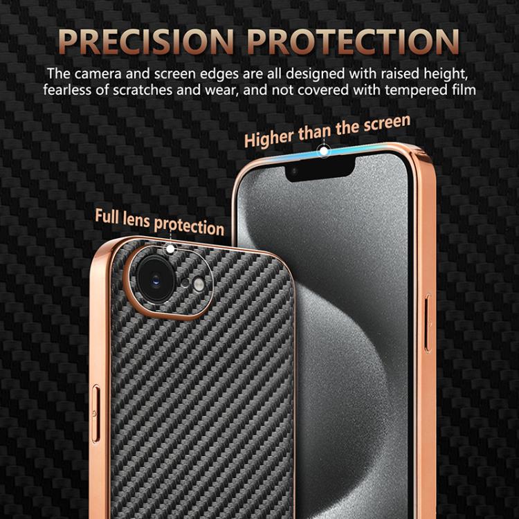 For iPhone 16e AZNS Electroplated Edge Carbon Fiber Texture Phone Case(Green) - free shipping - PMc TechLife - Order now!