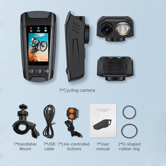 C3 Pro 2 inch IPS Color Screen IPX5 Water-resistant Video Recording Lighting Cycling Camera(Black)
