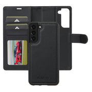 For Samsung Galaxy S22+ 5G LC.IMEEKE L2 Series Detachable Magsafe PU Phone Case with Lanyard(Black)