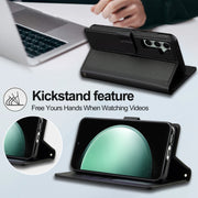 For Samsung Galaxy S23 FE 5G LC.IMEEKE L2 Series Detachable Magsafe PU Phone Case with Lanyard(Black)