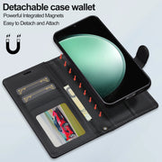 For Samsung Galaxy S24+ 5G LC.IMEEKE L2 Series Detachable Magsafe PU Phone Case with Lanyard(Black)