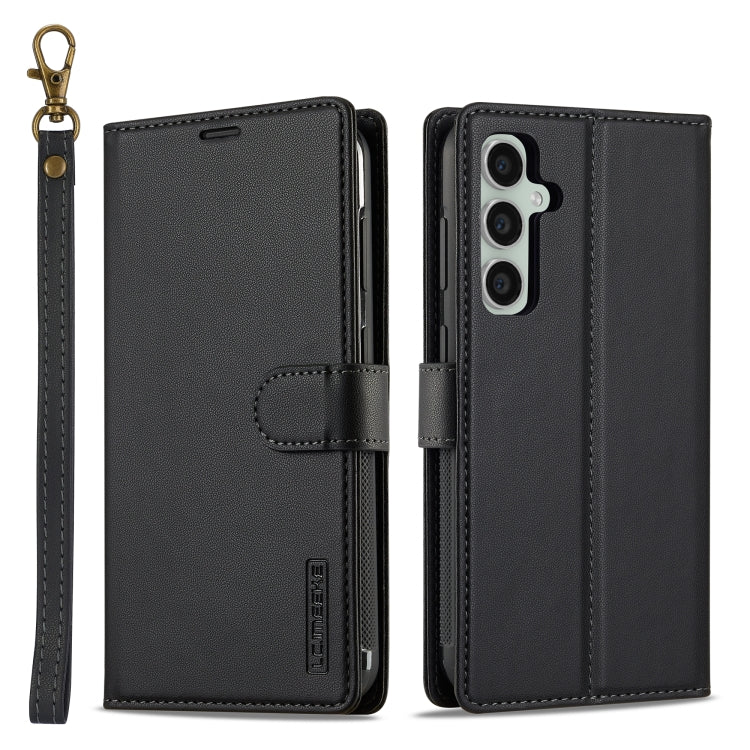 For Samsung Galaxy S24 FE 5G LC.IMEEKE L2 Series Detachable Magsafe PU Phone Case with Lanyard(Black) - free shipping - PMC Jewellery - Order now!