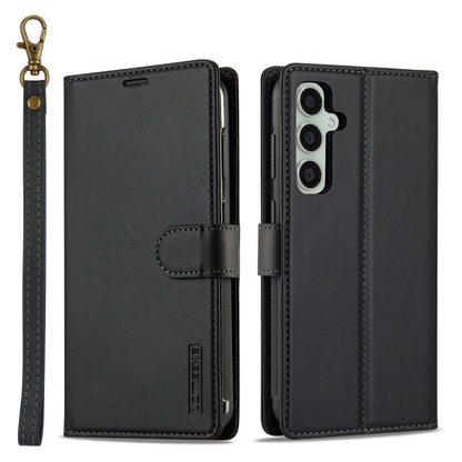 For Samsung Galaxy S24 FE 5G LC.IMEEKE L2 Series Detachable Magsafe PU Phone Case with Lanyard(Black) - free shipping - PMC Jewellery - Order now!