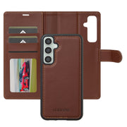 For Samsung Galaxy S24 FE 5G LC.IMEEKE L2 Series Detachable Magsafe PU Phone Case with Lanyard(Brown)