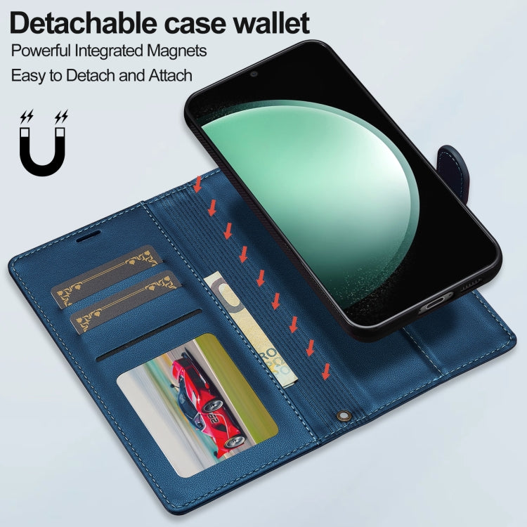 For Samsung Galaxy S24 FE 5G LC.IMEEKE L2 Series Detachable Magsafe PU Phone Case with Lanyard(Blue)