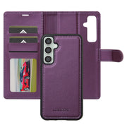 For Samsung Galaxy S24 FE 5G LC.IMEEKE L2 Series Detachable Magsafe PU Phone Case with Lanyard(Purple)