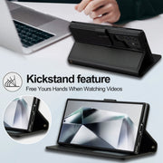 For Samsung Galaxy S24 Ultra 5G LC.IMEEKE L2 Series Detachable Magsafe PU Phone Case with Lanyard(Black)