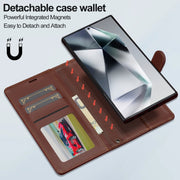 For Samsung Galaxy S24 Ultra 5G LC.IMEEKE L2 Series Detachable Magsafe PU Phone Case with Lanyard(Brown)