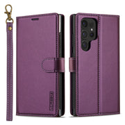 For Samsung Galaxy S24 Ultra 5G LC.IMEEKE L2 Series Detachable Magsafe PU Phone Case with Lanyard(Purple)