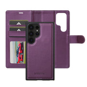 For Samsung Galaxy S24 Ultra 5G LC.IMEEKE L2 Series Detachable Magsafe PU Phone Case with Lanyard(Purple)