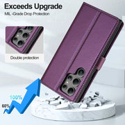 For Samsung Galaxy S24 Ultra 5G LC.IMEEKE L2 Series Detachable Magsafe PU Phone Case with Lanyard(Purple)