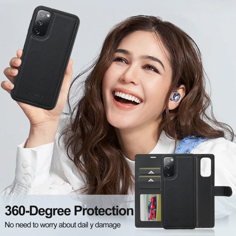 For Samsung Galaxy S20 FE 5G LC.IMEEKE L2 Series Detachable Magsafe PU Phone Case with Lanyard(Black)
