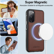 For Samsung Galaxy S20 FE 5G LC.IMEEKE L2 Series Detachable Magsafe PU Phone Case with Lanyard(Brown)