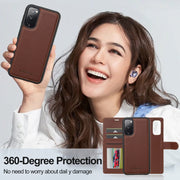 For Samsung Galaxy S20 FE 5G LC.IMEEKE L2 Series Detachable Magsafe PU Phone Case with Lanyard(Brown)