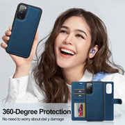 For Samsung Galaxy S20 FE 5G LC.IMEEKE L2 Series Detachable Magsafe PU Phone Case with Lanyard(Blue)